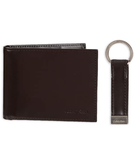 calvin klein men's rfid slimfold wallet & key fob set|calvin klein wallet.